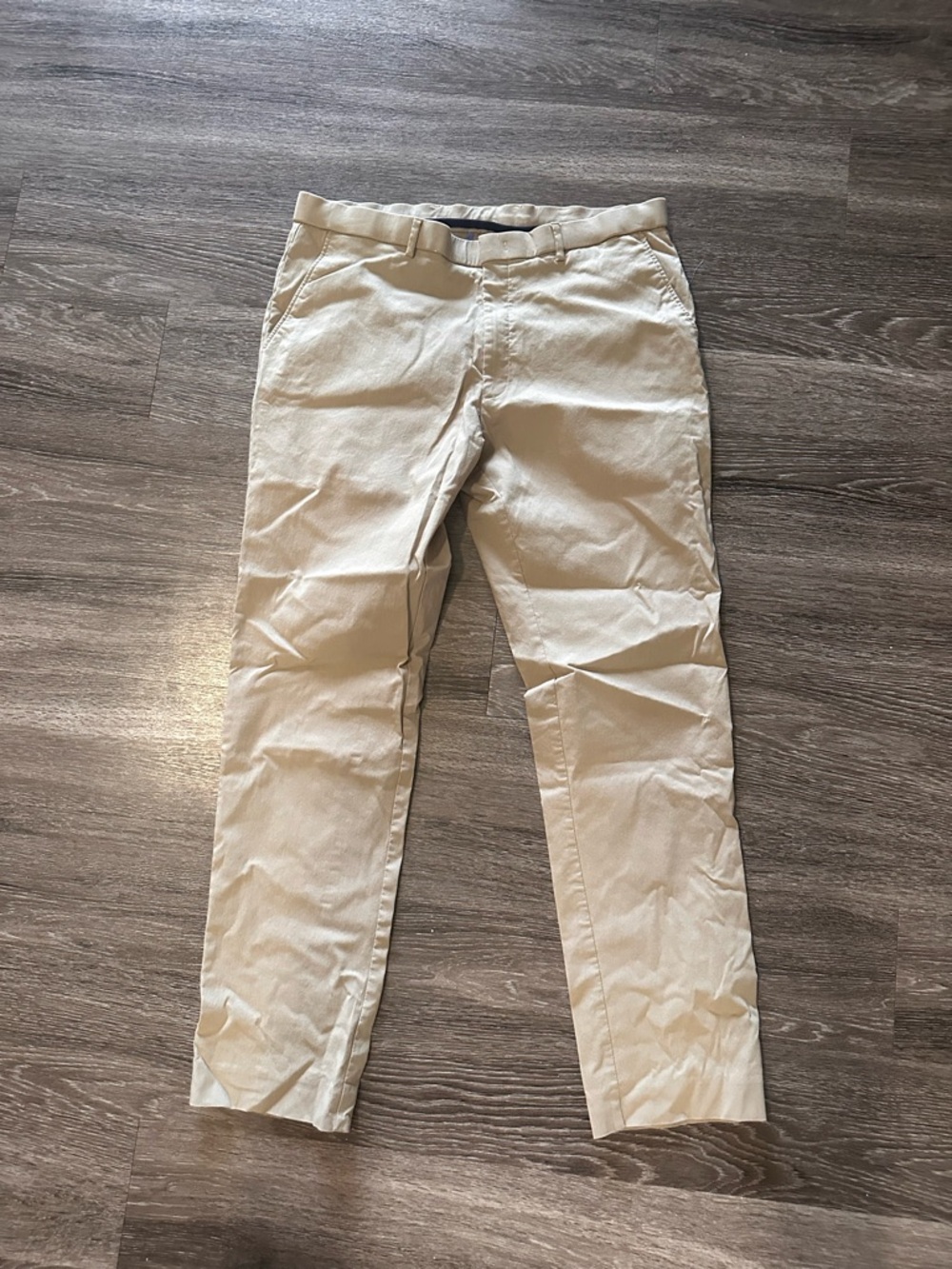 Ralph Lauren Casual Straight Leg Pants Beige Flat Front Men 38x32 performance